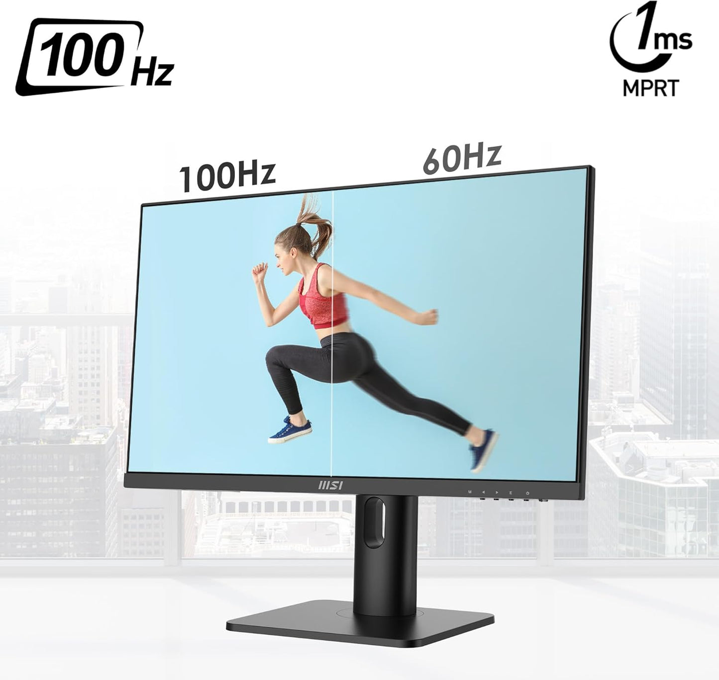 MSI 24" 100 Hz IPS FHD Gaming Monitor 1ms (MPRT) / 4ms (GTG) 119% sRGB (CIE 1976) Flat Panel Pro MP243XW, Low blue light, Built-in speakers, White