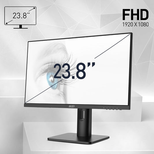 MSI 24" 100 Hz IPS FHD Gaming Monitor 1ms (MPRT) / 4ms (GTG) 119% sRGB (CIE 1976) Flat Panel Pro MP243XW, Low blue light, Built-in speakers, White